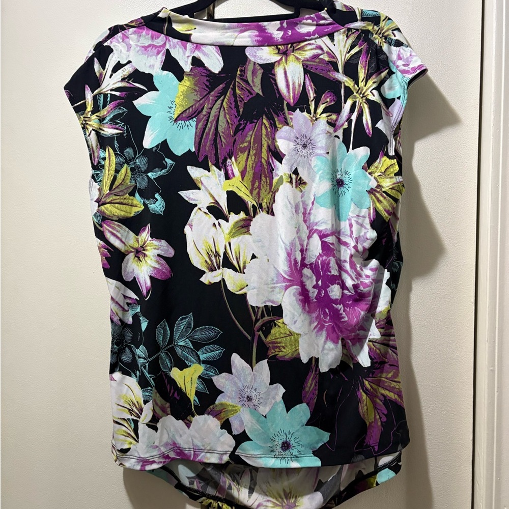 Floral Cowl Neck Women's Top - Picture 4 of 5
